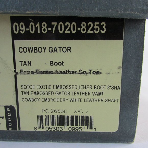 Roper Kid's Youth Cowboy Faux Exotic Gator Embossed Square Toe Western Boots - Picture 5 of 5